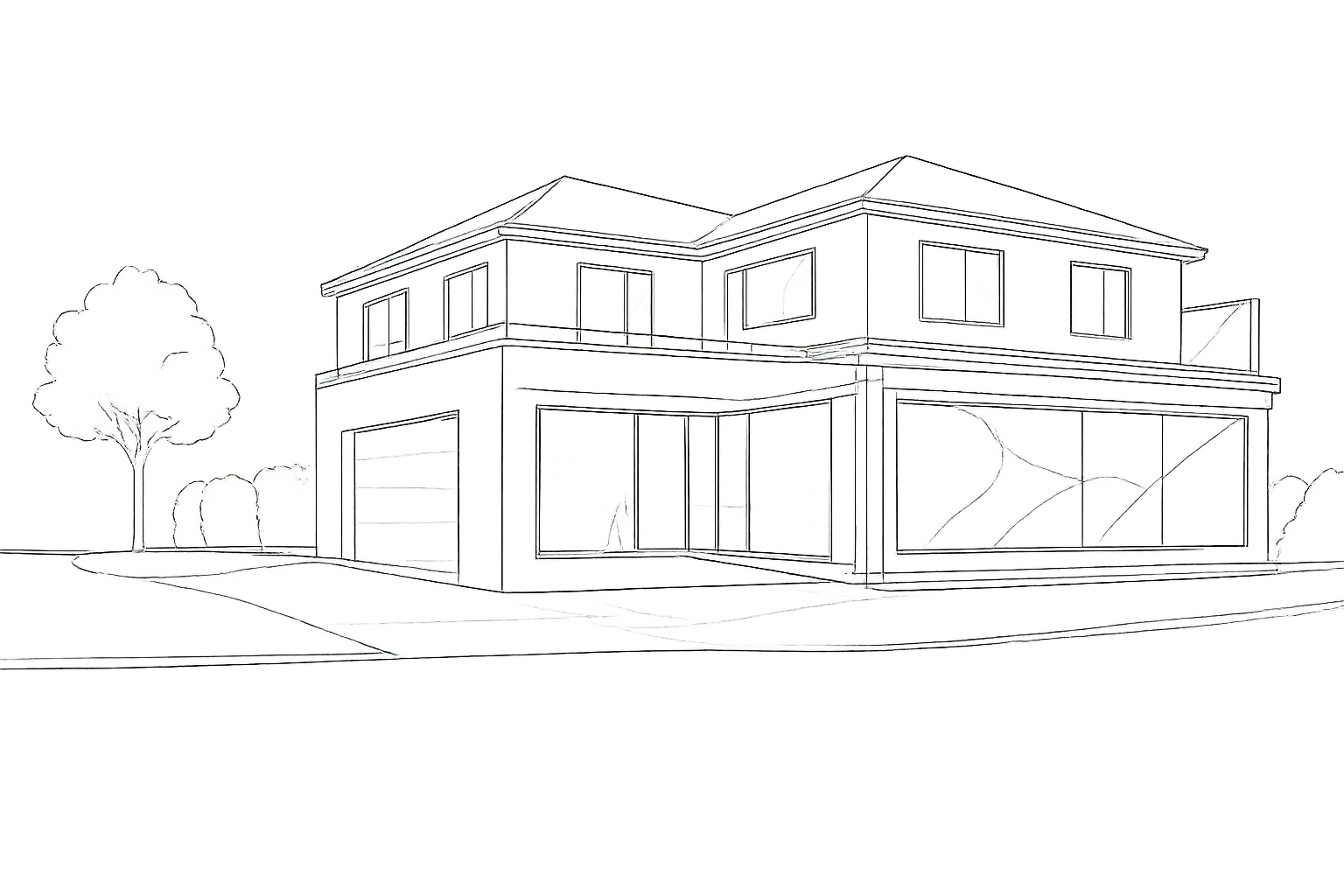 Architectural sketch of a Gibson Builders home