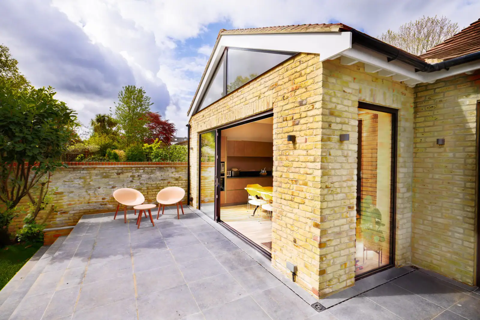 Contemporary brick home extension